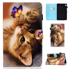 Bescherm-Etui Hoes Map voor Samsung Galaxy Tab A9 Plus - 11 -  Kitten - Vlinder