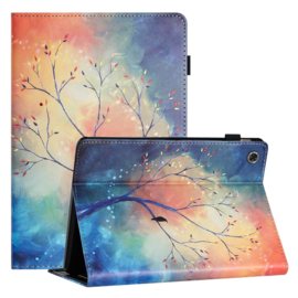 Luxe Bescherm-Etui Hoes Map voor Samsung Galaxy Tab  A9 Plus - A11 Plus - 11"  -   "Boom met Vogel Schilderij"