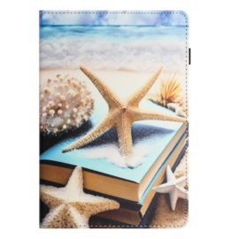 Luxe Bescherm-Etui Hoes Map voor Samsung Galaxy Tab  A9 Plus - A11 Plus - 11"  -   "Zeester - Strand"