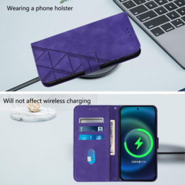 Hoes - Etui - Tas voor iPhone 16e  - Met Schouder - Draagkoord -  Paars