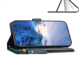 9 Pas -  Portemonnee Etui Hoes voor Samsung Galaxy A54   -   Groen