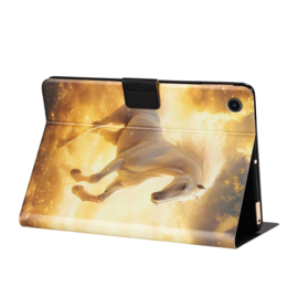 Luxe Bescherm-Etui Hoes Map voor Samsung Galaxy Tab  A9 Plus - A11 Plus - 11"  -   "Paard"