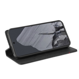 Luxe BookCover Hoes Etui voor Google  Pixel 9  -  9 PRO -   Zwart-Rood-Carbon