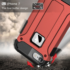 iPhone 7 - Hybrid Tough Armor-Case Bescherm-Cover Hoes - Rood