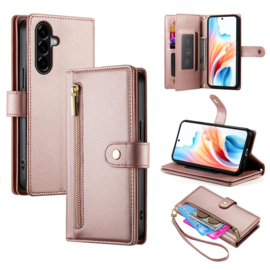 Luxe Portemonnee - Etui  Hoes Tas voor Samsung Galaxy A57   - Met Schouder - Draagkoord - Roze