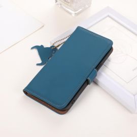Lederen BoekCover Etui Hoes voor Samsung Galaxy S26 PLUS  -  Blauw