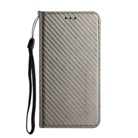 Luxe BookCover Hoes Etui voor Samsung Galaxy A15  -  Carbon-Zilver