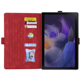 Luxe Bescherm-Etui Hoes Map voor Samsung Galaxy Tab A9 Plus  -  11"  -    Hart en Vlinder  - Rood