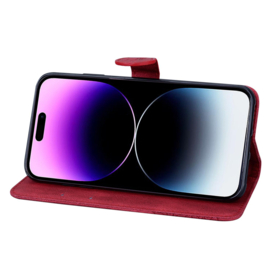 BoekCover Etui Hoes voor Apple iPhone 17  -  Rood -  Vlinder  - Reliëf
