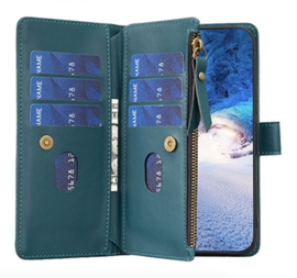 9 Pas - Portemonnee Etui Hoes voor Samsung Galaxy A34   -  Groen