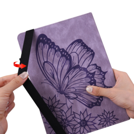 Vlinder - Bescherm-Etui Map voor iPad Mini 6 - Mini 7  - Paars