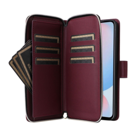 9-Pas Boek-Cover Portemonnee Etui Hoes voor Samsung Galaxy A57   -  Rood