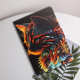 Luxe Bescherm-Etui Hoes Map voor Samsung Galaxy Tab S11 - 11" -    "Kat"