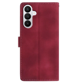 BoekCover Hoes Etui voor Samsung Galaxy A37 - A36 - A56 -  Bordeaux Rood  -  Vlinders -  Reliëf