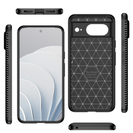 Google Pixel 8  - Carbon TPU Bescherm-Hoes Skin - Zwart