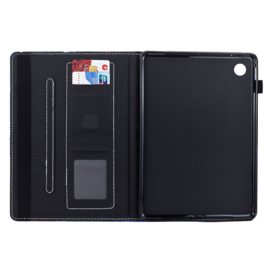Luxe Bescherm-Etui Hoes Map voor Samsung Galaxy Tab A9 Plus  - 11    "Kolibrie Vlinder"   Wit