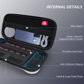 Aero-Case Etui Hoes Cover voor Nintendo Switch 2  -  Zwart / Wit
