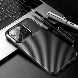 Luxe TPU Carbon  Bescherm-Hoes  voor iPhone 14 PLUS 6.7    Zwart