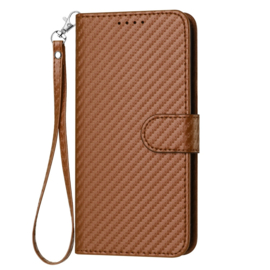 Luxe BookCover Hoes Etui voor Samsung Galaxy S24 - S25     Bruin  - Carbon