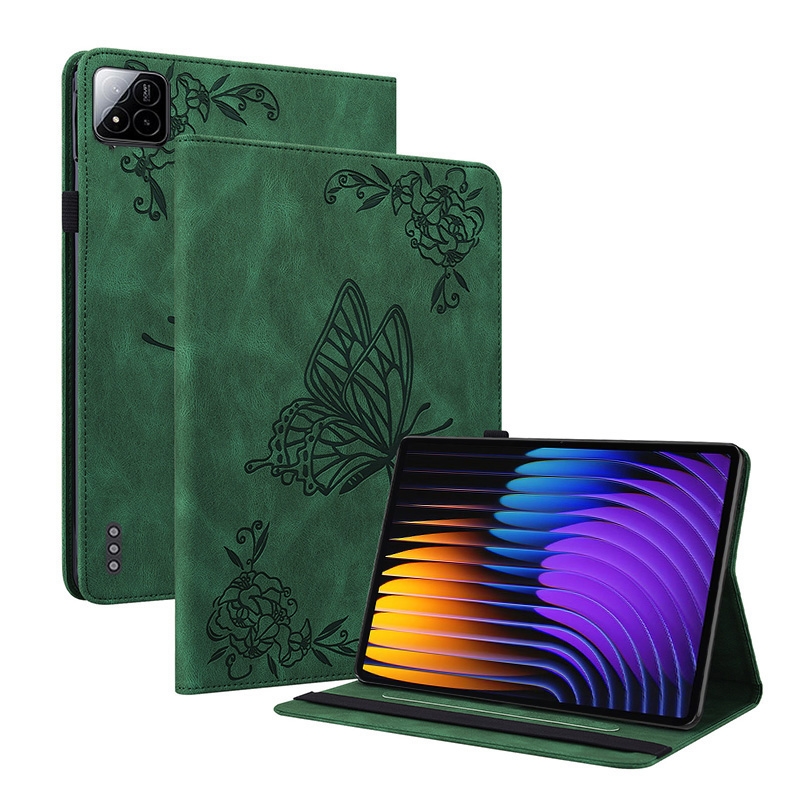 Bescherm-Etui Hoes Map voor Xiaomi Pad 7  -   Vlinders -   Groen