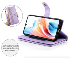 Luxe Portemonnee - Etui  Hoes Tas voor Samsung Galaxy A57   - Met Schouder - Draagkoord -  Lila - Paars