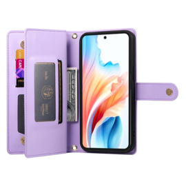Luxe Portemonnee - Etui  Hoes Tas voor Samsung Galaxy A57   - Met Schouder - Draagkoord -  Lila - Paars