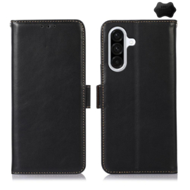 Lederen BoekCover Etui Hoes voor Samsung Galaxy A37 - A36  -  A56   -  Zwart - V1