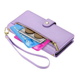 Luxe Portemonnee - Etui  Hoes Tas voor Samsung Galaxy S26   - Met Schouder - Draagkoord -  Lila - Paars