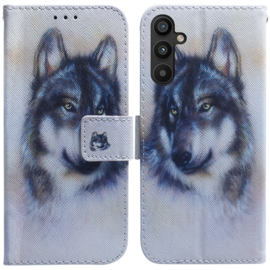 BookCover Hoes Etui voor Samsung Galaxy A34  -  Wolf - Wit