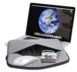 13 Inch Sleeve Pouch Hoes Etui voor Laptop - Macbook   Grijs-Blauw