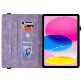 Vlinder - Bescherm-Etui Map voor Apple iPad 10 -  A16 - 10.9  - Paars
