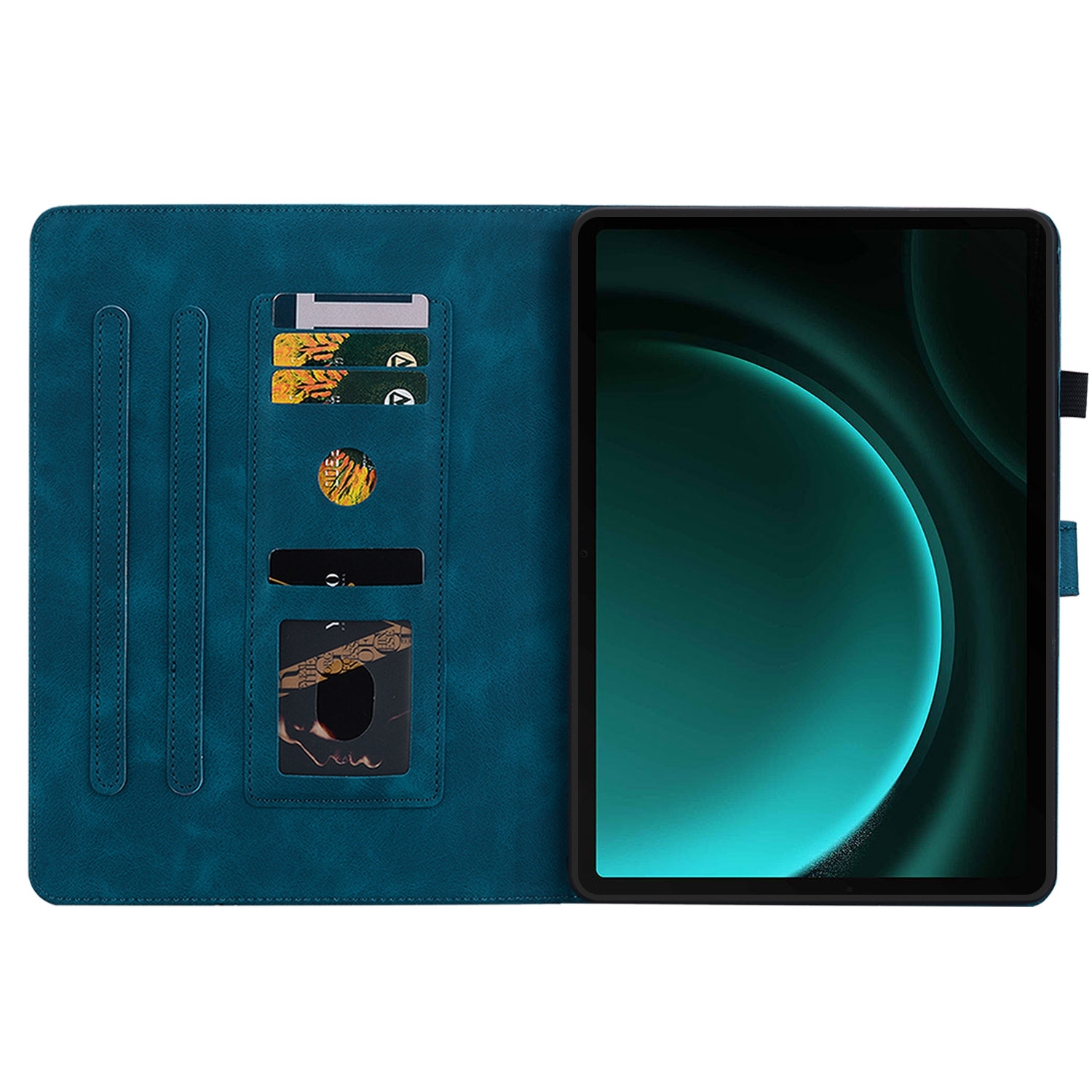 Luxe Bescherm-Etui Hoes Map voor Samsung Galaxy Tab S9 FE  -  S10 FE  -  10.9"  -    Lelie  -  Blauw