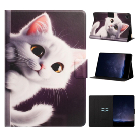 Luxe Bescherm-Etui Hoes Map voor Samsung Galaxy Tab  A9 Plus - A11 Plus - 11"  -   "Lieve Kitten"