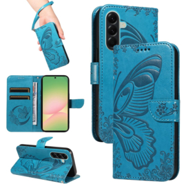 BoekCover Hoes Etui voor Samsung Galaxy A57  -  Vlinder -  Blauw - V1*