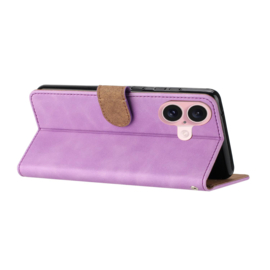 BookCover Hoes Etui voor Apple iPhone 17  -  Vlinders   -  Paars   -  Reliëf