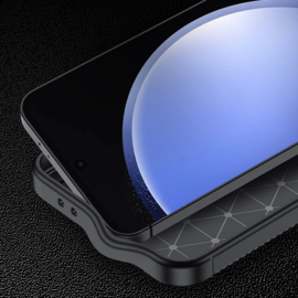 Carbon TPU Bescherm-Hoes Skin voor Samsung Galaxy S24 FE - Zwart
