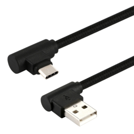 Hoek - USB-C  Oplader en Data USB Kabel voor iPhone  100cm.
