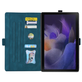 Luxe Bescherm-Etui Hoes Map voor Samsung Galaxy Tab A9 Plus  -  11"  -    Hart en Vlinder  - Blauw