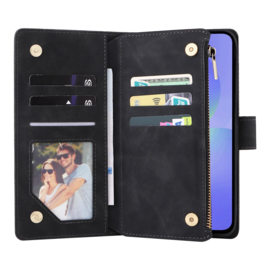 Boek-Cover Etui Hoes - 6-Pas - Portemonnee voor Samsung Galaxy A57     -  Zwart