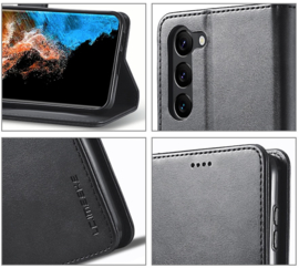Luxe BoekCover Hoes Etui voor Samsung Galaxy S24 - S25  -  Zwart