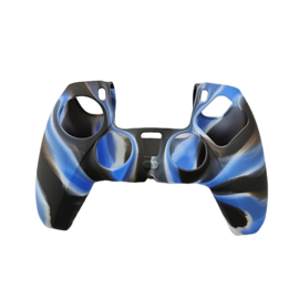 Silicone Hoes / Skin voor Playstation 5 - PS5 Controller   Blauw Wit Zwart