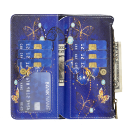 BookCover Portemonnee  Etui voor Samsung Galaxy A55      -   Vlinders. Blauw