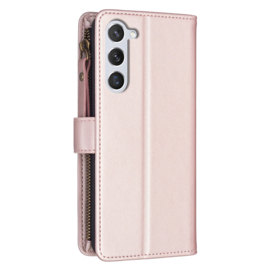 9 Pas - Luxe BookCover Wallet Etui voor Samsung Galaxy S24  -  S25  Roze - Goud