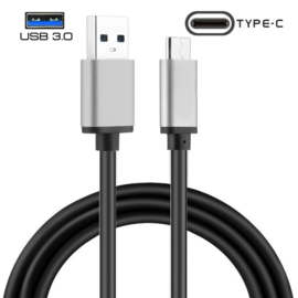 USB C  - 3.0  Oplader en Data Kabel voor Galaxy Tab A 10.5 - 100cm.   Zwart