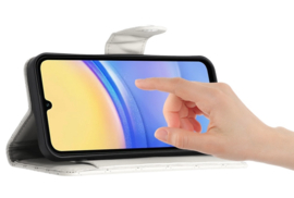 Portemonnee - Etui  Tas voor Samsung Galaxy A55  - Met Schouder - Draagkoord - Wit