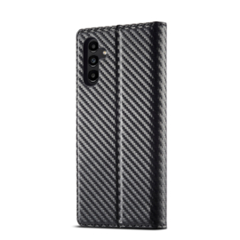 Luxe BookCover Hoes Etui voor Samsung Galaxy A15   -   Zwart-Rood-Carbon. v2