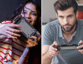 Grip TPU Bescherm Hoes Cover voor Nintendo Switch  OLED - Blauw