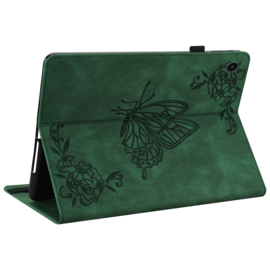 Luxe Bescherm-Etui Hoes Map voor Samsung Galaxy Tab  A9 Plus - A11 Plus - 11" -    Vlinder - Groen