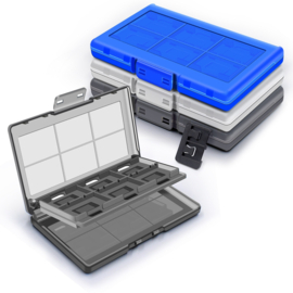 Opberg-Box voor 12 Nintendo Switch Spel Game-Cards + 2 SD Cards   Blauw