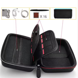 Luxe Aero-case Etui Hoes voor Nintendo New 3DS XL - 3DS XL - 2DS XL - DSi XL  -  Zwart-Nylon